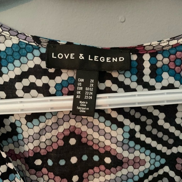 Love & Legend geometric aztec multicolour beach cover up tunic - Picture 3 of 7